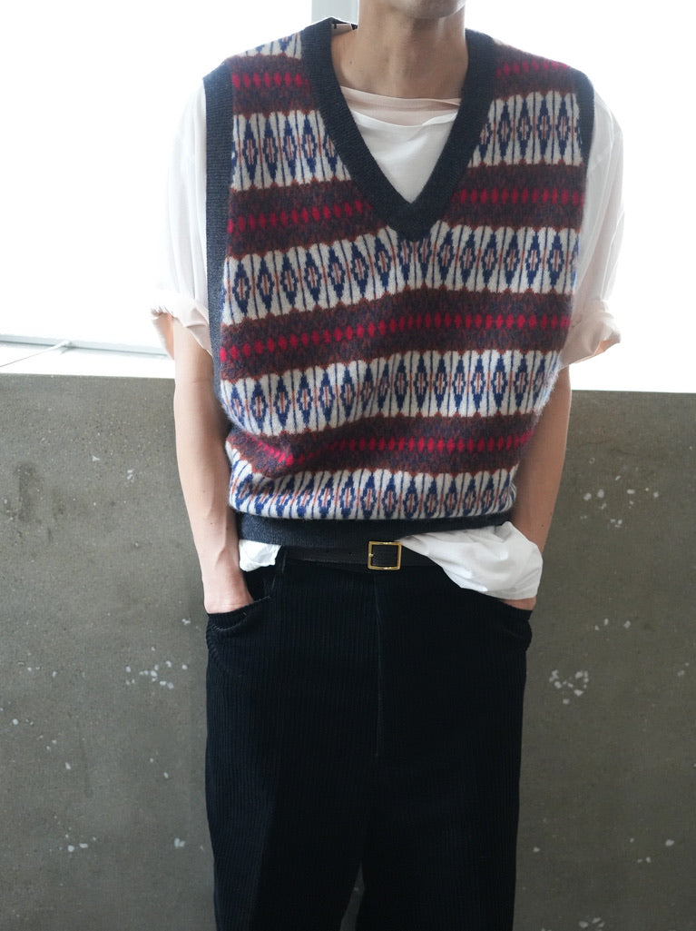 BISOWN]MIX TWEED×VELVETEEN ZIPUP VEST | YES-姫路の美容院と服の