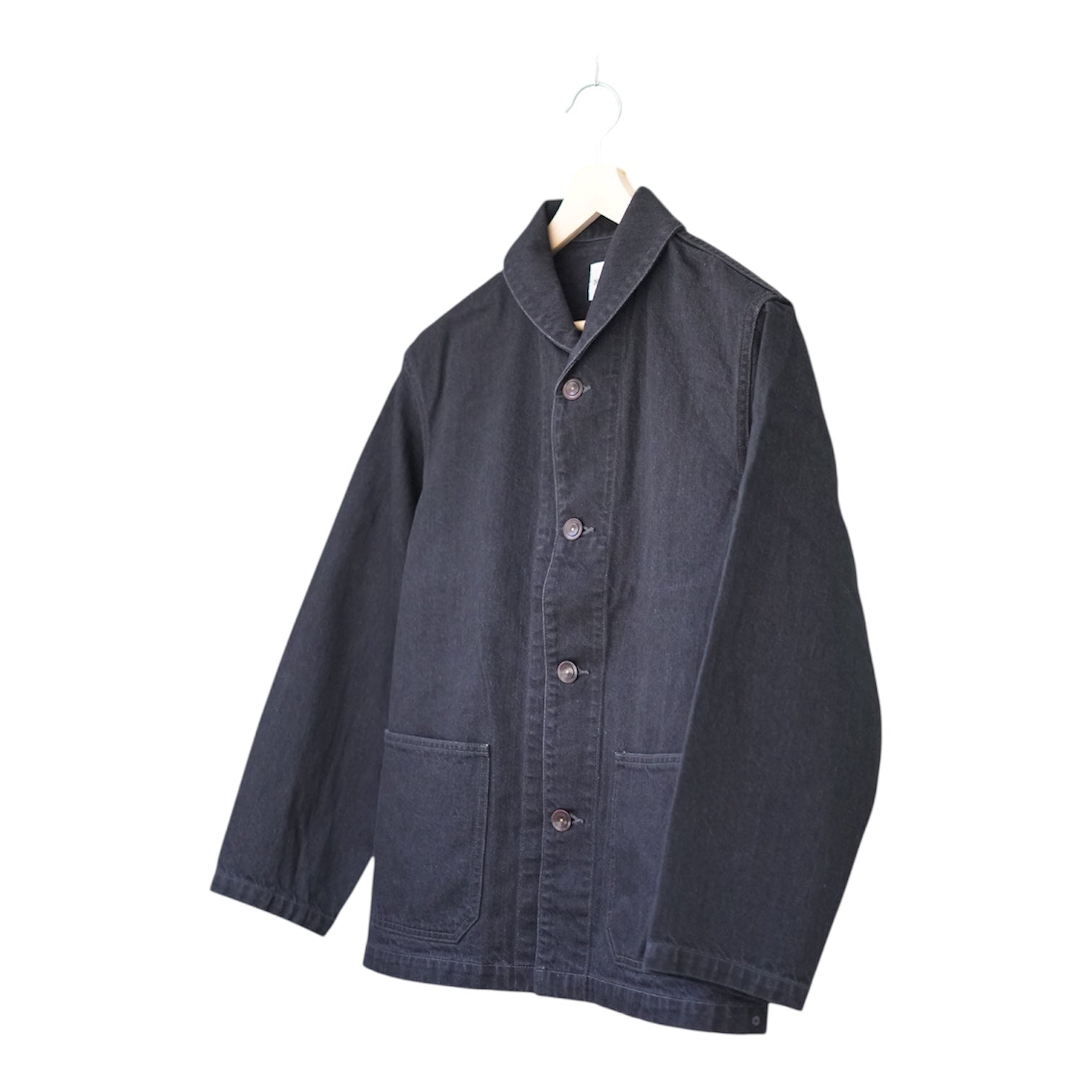 BISOWN (ビソウン) CO/HE USN SHAWL COVERALL W BLK | about Fukuoka 