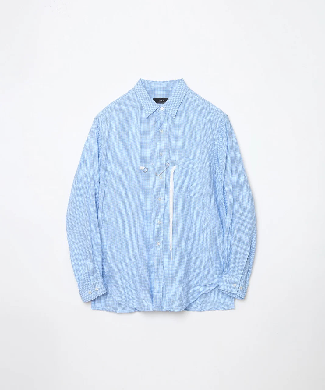 ensou. (エンソウ) / Ribbon Shirts b pale blue Gingham リボンシャツ
