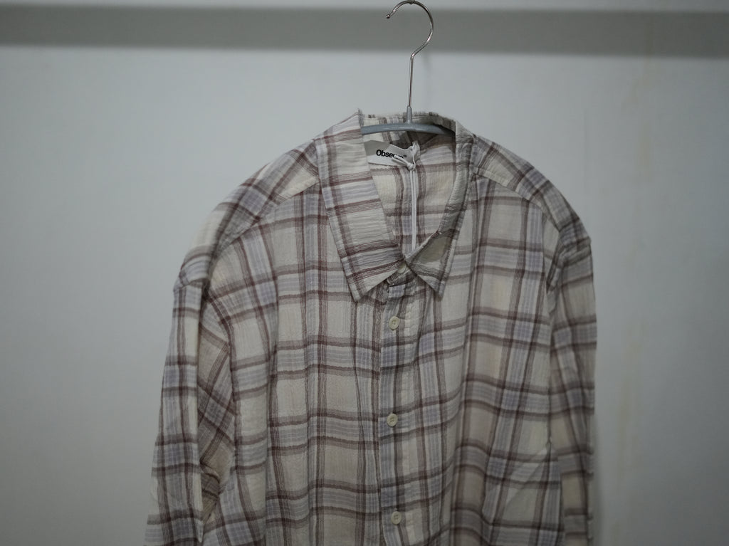 Observe (オブサーブ) / Seersucker Plaid Shirt Brown Blue