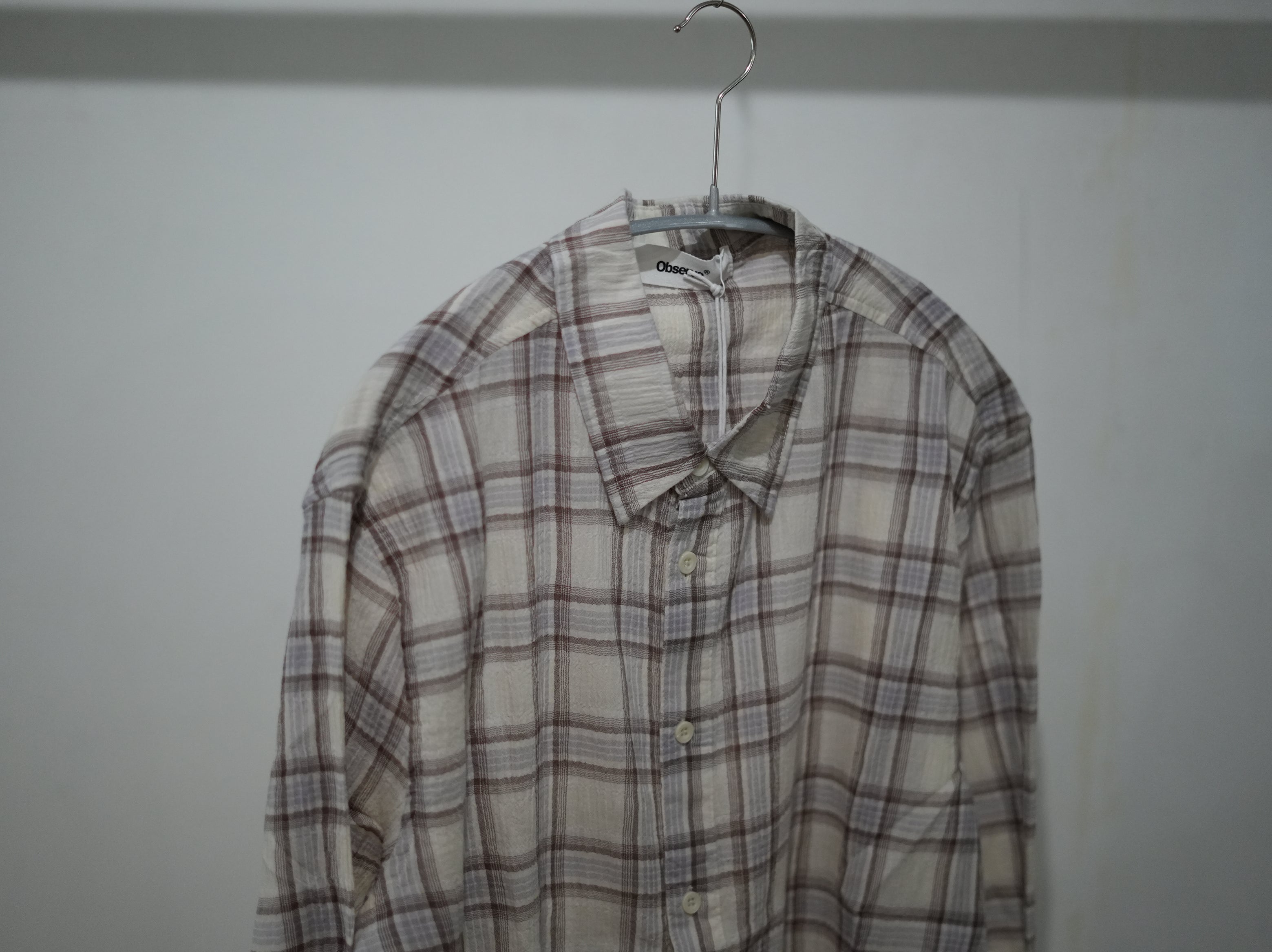 Observe (オブサーブ) / Seersucker Plaid Shirt Brown Blue