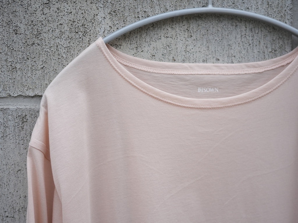 BISOWN (ビソウン) / 120/2 COTTON CREWNECK TEE SMOKE PINK