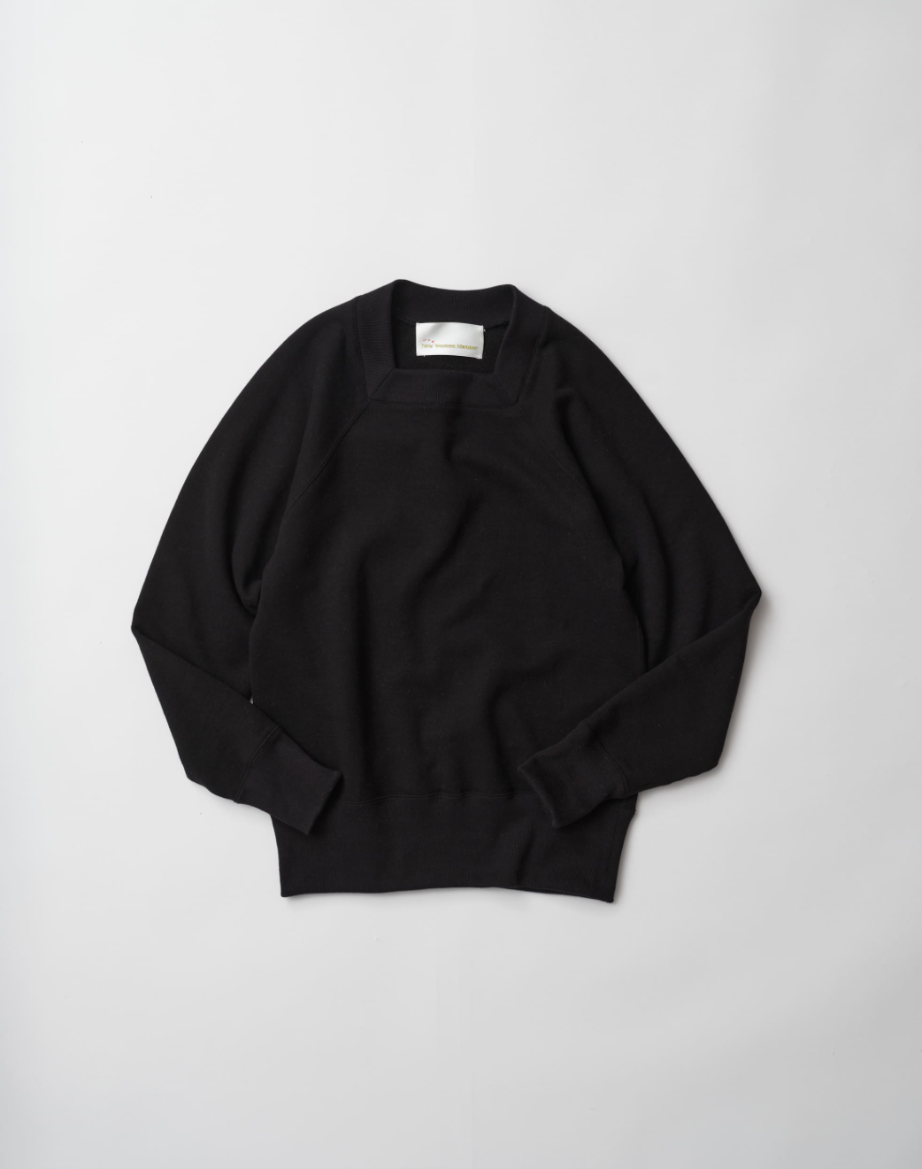 New Western Manner / Square neck sweat Black
