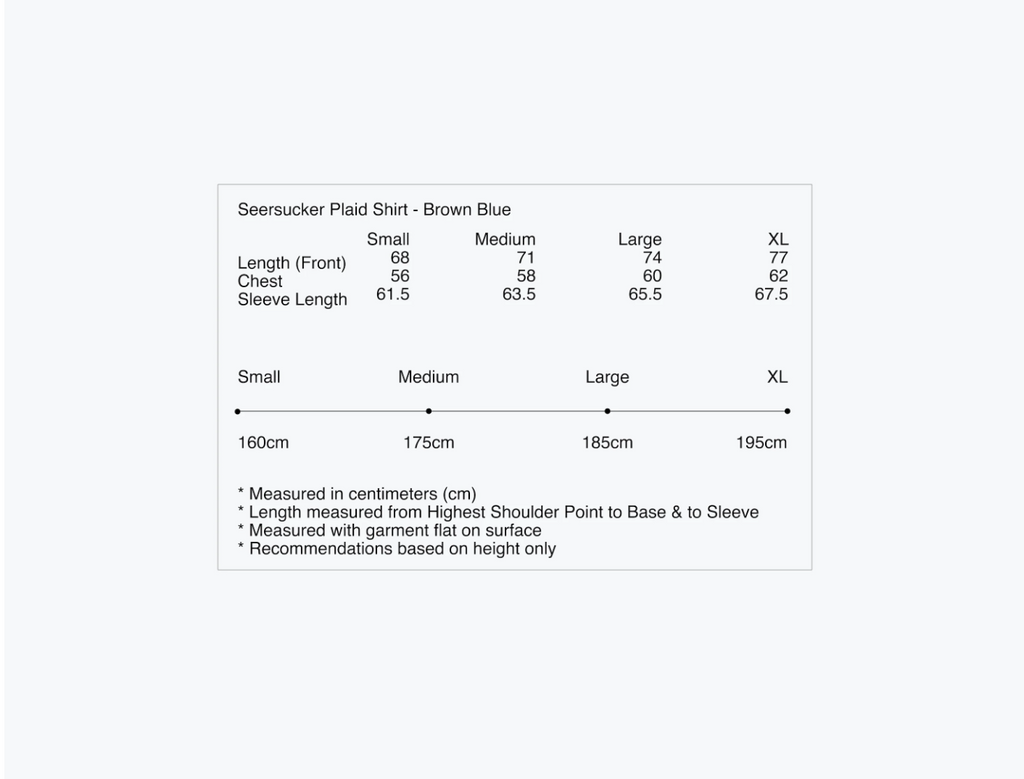 Observe (オブサーブ) / Seersucker Plaid Shirt Brown Blue