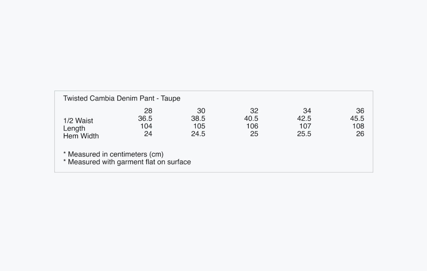 Observe (オブサーブ) / Twisted cambia denim pants Taupe