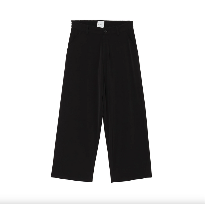 SISE WIDE STRAIGHT PANTS (TWILL TWIMY) BLACK