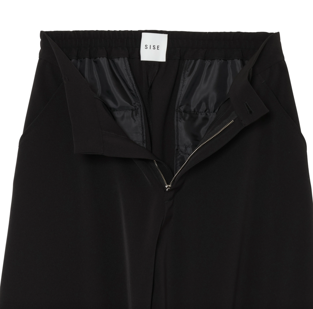 SISE (シセ) / WIDE STRAIGHT PANTS (TWILL TWIMY) BLACK