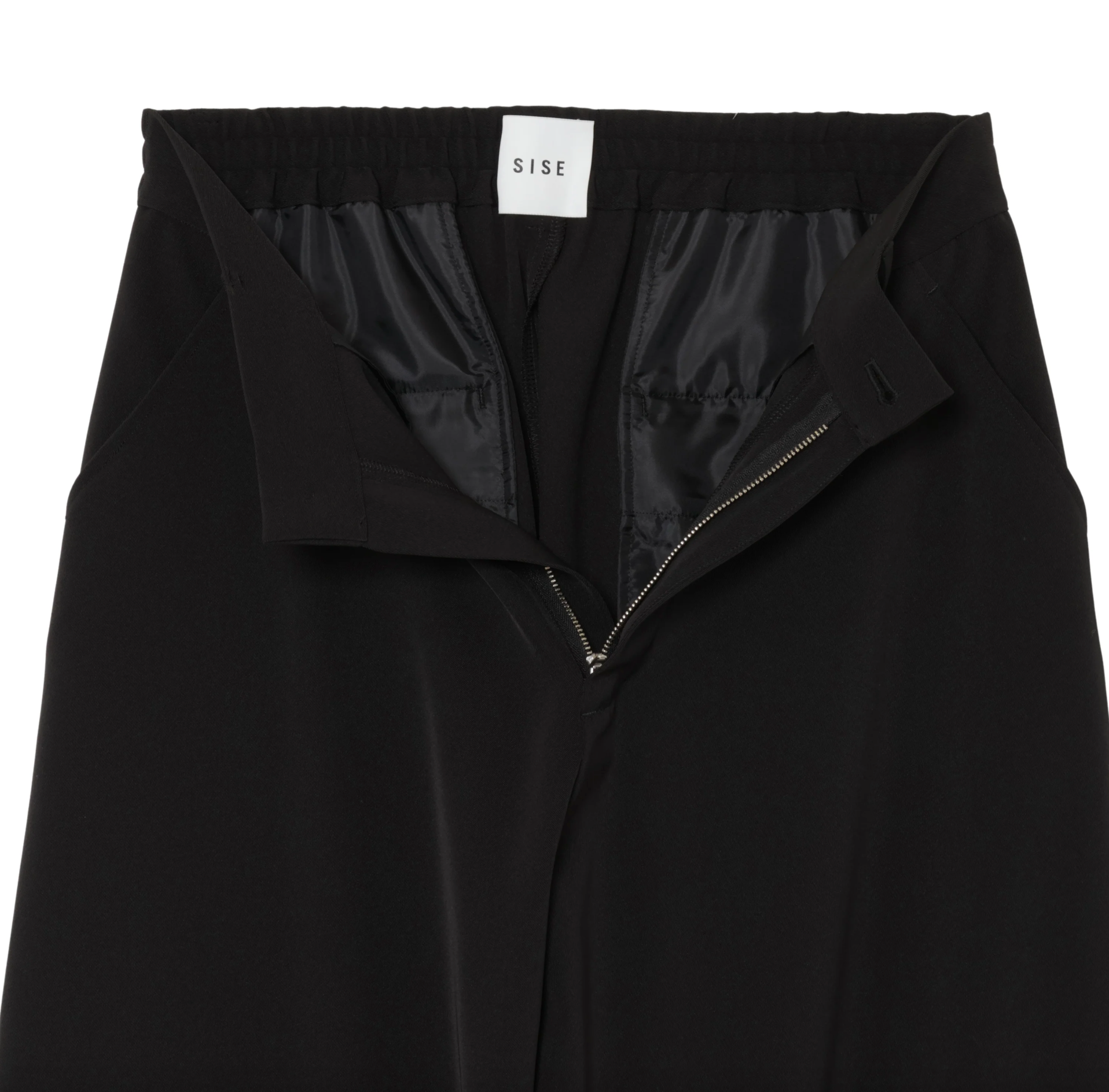 SISE (シセ) / WIDE STRAIGHT PANTS (TWILL TWIMY) BLACK