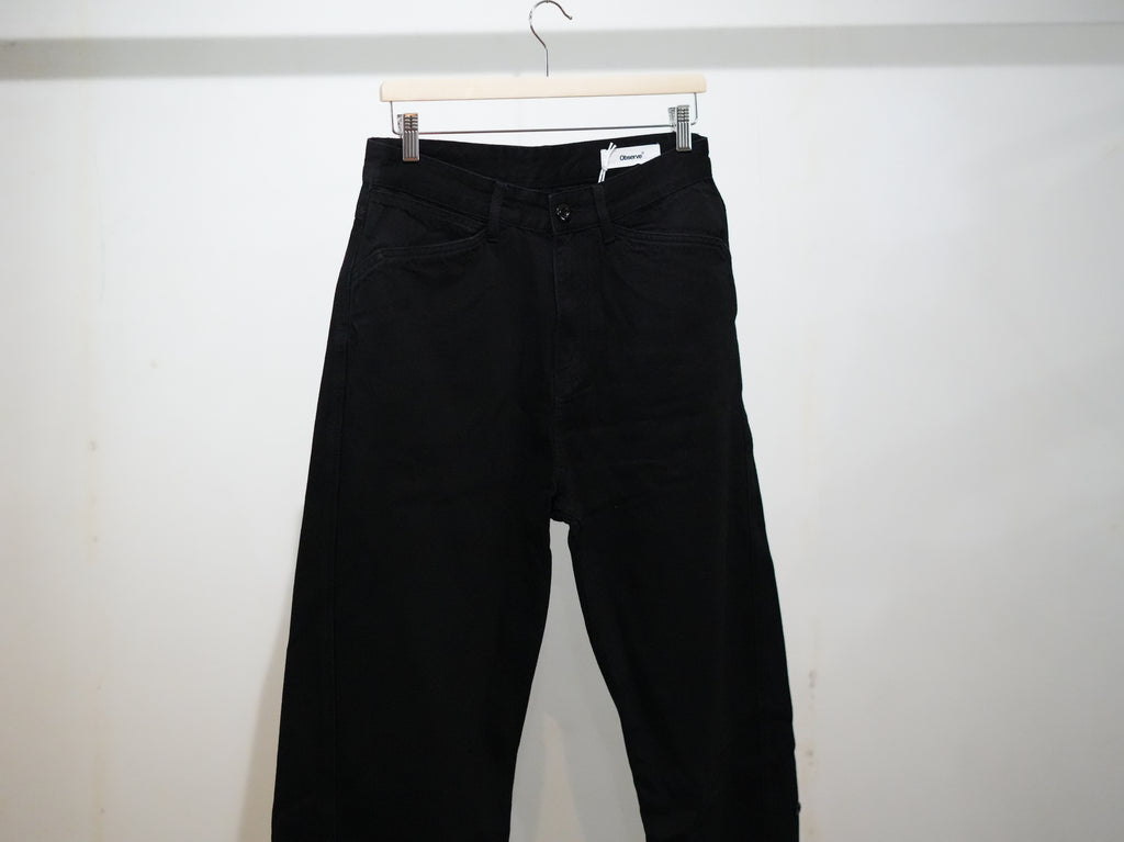 Observe (オブサーブ) / Twisted cambia denim pants Black