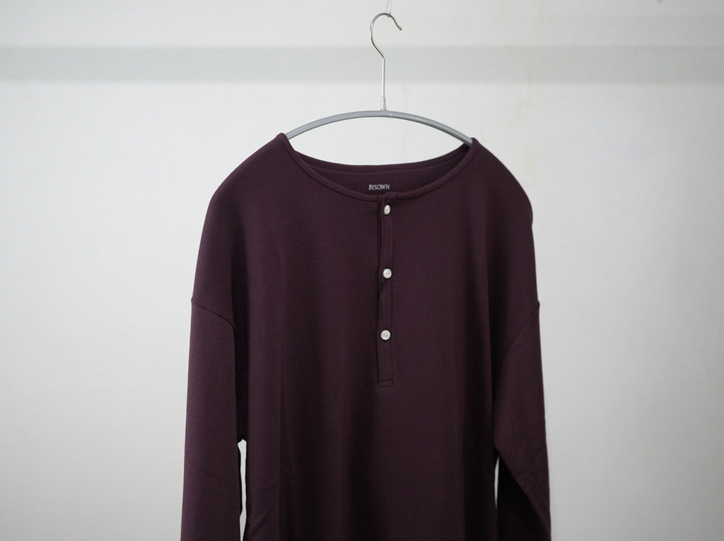 BISOWN ( ビソウン ) / Co Ca HENRY NECK CUT&SEWN PURPLE BROWN
