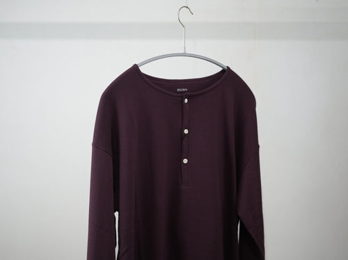 BISOWN ( ビソウン ) / Co Ca HENRY NECK CUT&SEWN PURPLE BROWN