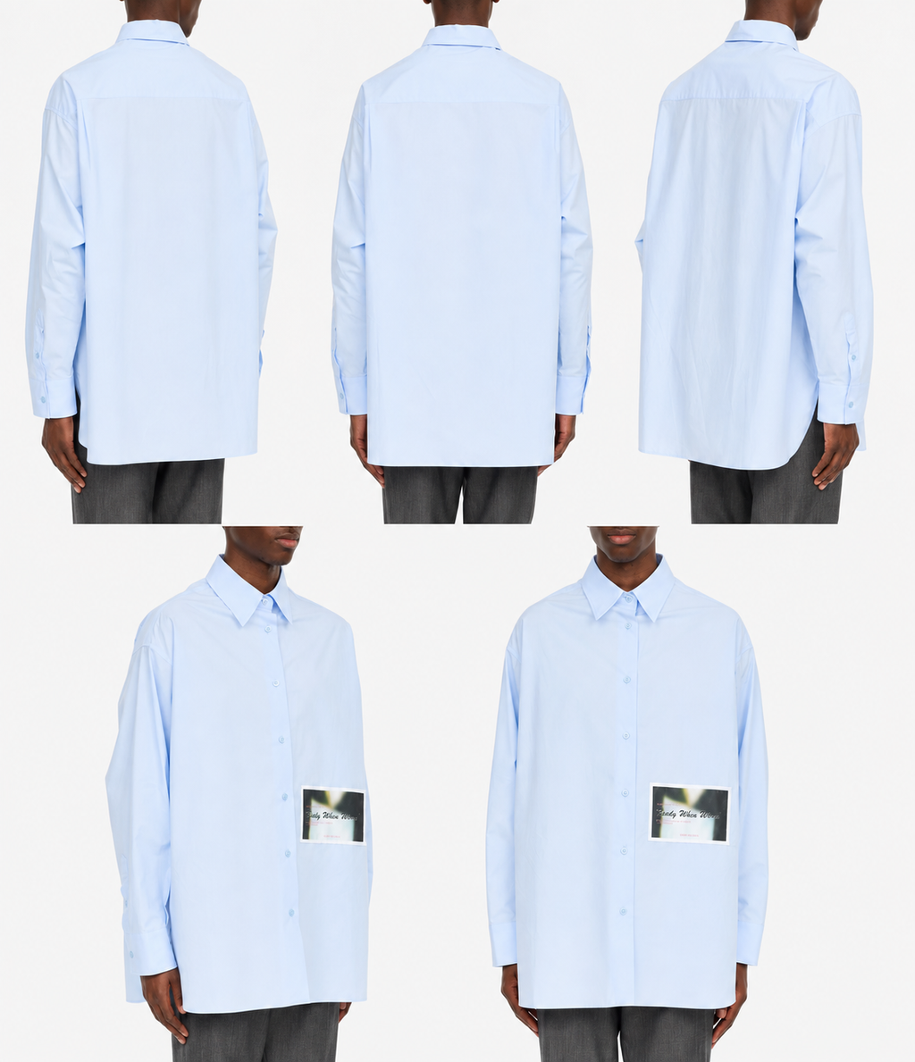 MM6 Maison Margiela ( エムエムシックス ) / Cotton poplin shirt with patched Light Blue