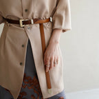ITTI (イッチ) / Metal by The Letters SLIM WESTERN BELT STNB Brown