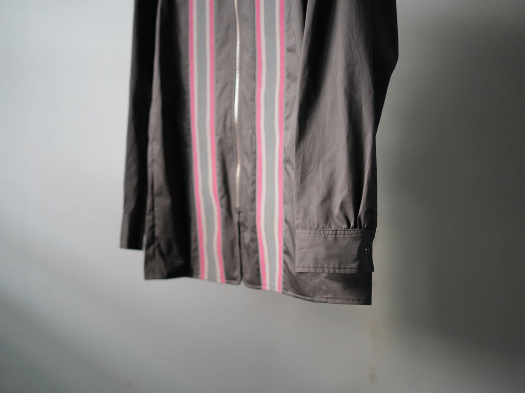 mando (マンド) / Front Zip Rib Panel Shirt