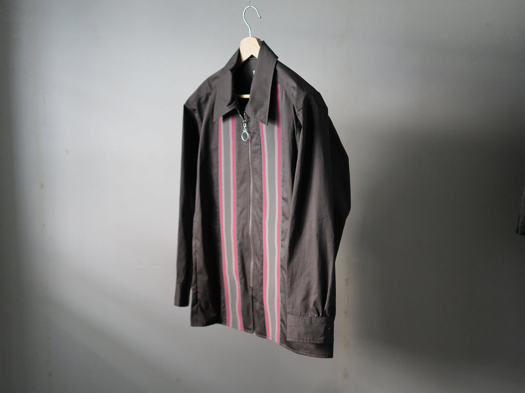 mando (マンド) / Front Zip Rib Panel Shirt