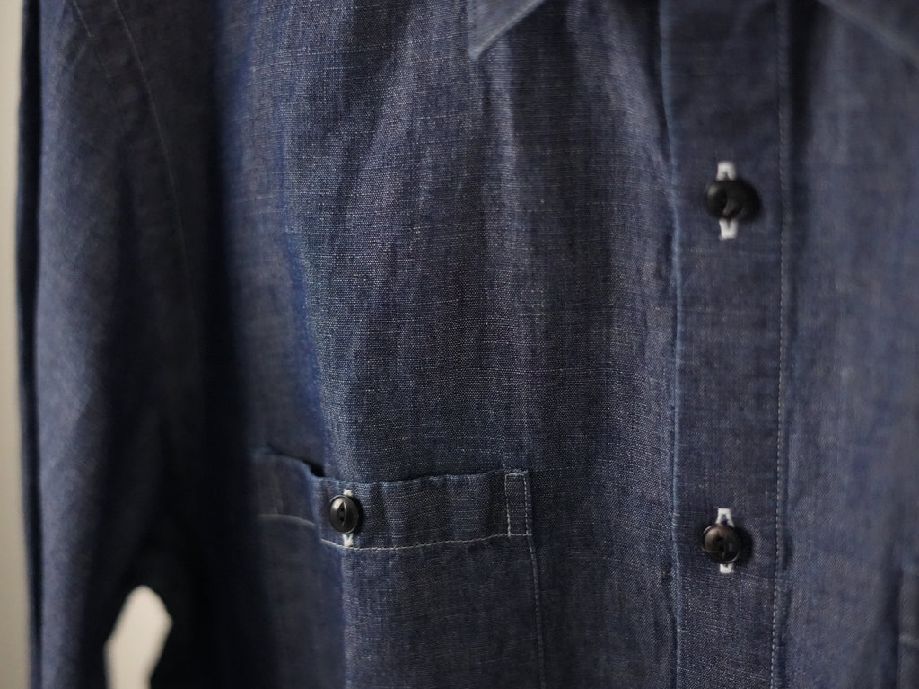 BISOWN (ビソウン) / COTTON LINEN CAMBRAY SHIRTS Dark Indigo