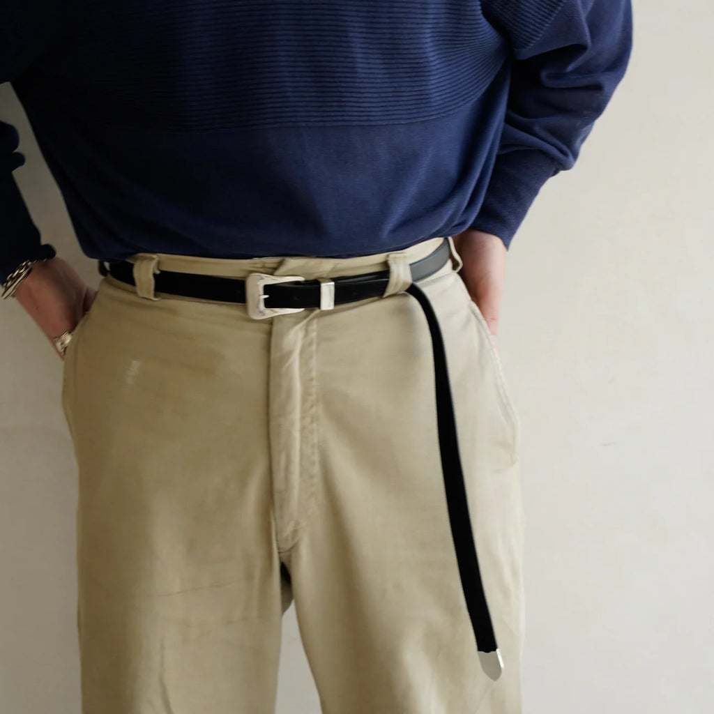 ITTI (イッチ) / Metal by The Letters SLIM WESTERN BELT STNB BLACK