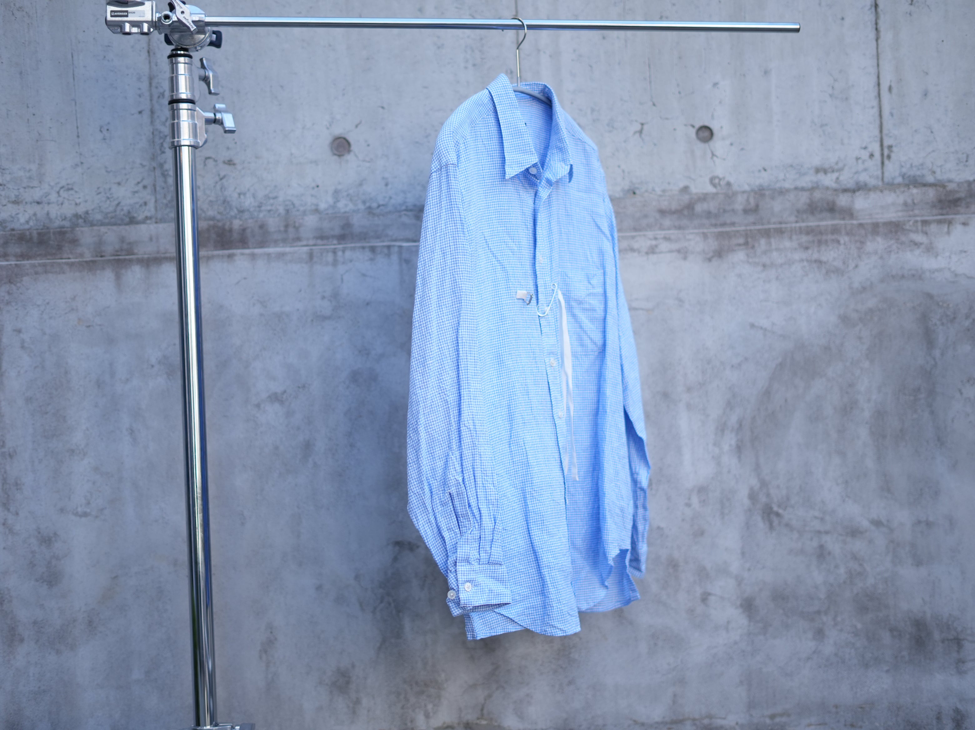 ensou. (エンソウ) / Ribbon Shirts b pale blue Gingham リボンシャツ