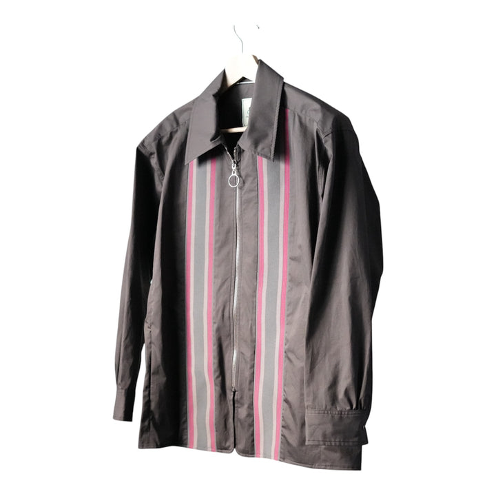 mando Front Zip Rib Panel Shirt