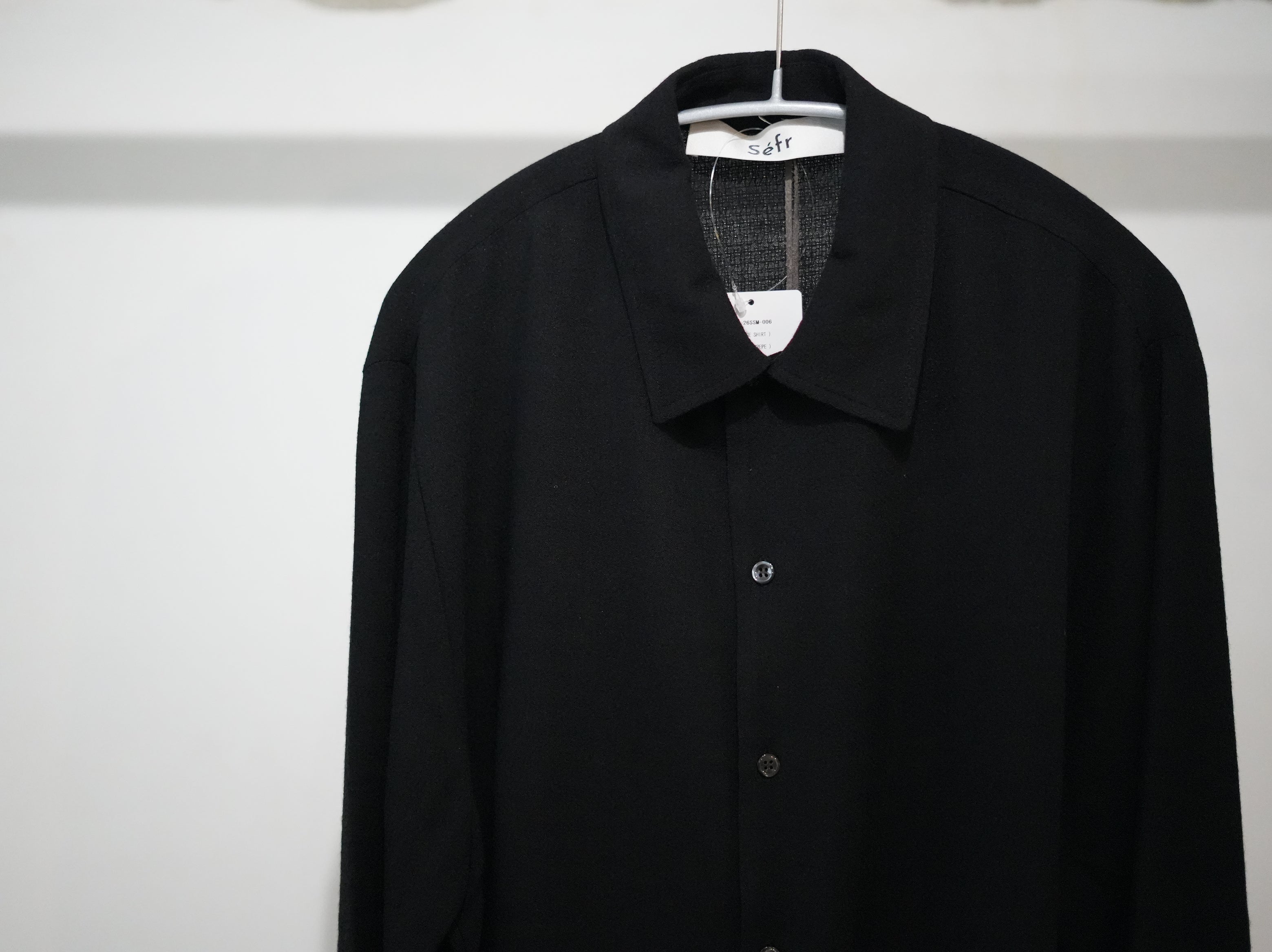 Séfr (セファー) / SENSE Shirt Black Crepe｜about 福岡 – about-fukuoka