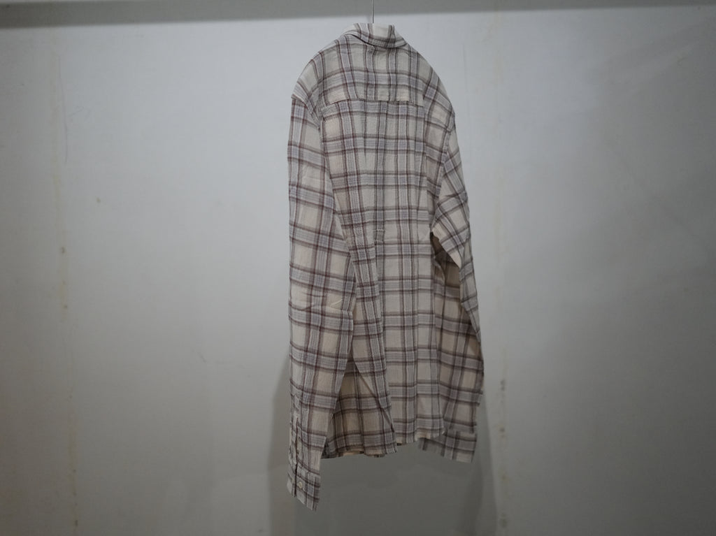 Observe (オブサーブ) / Seersucker Plaid Shirt Brown Blue