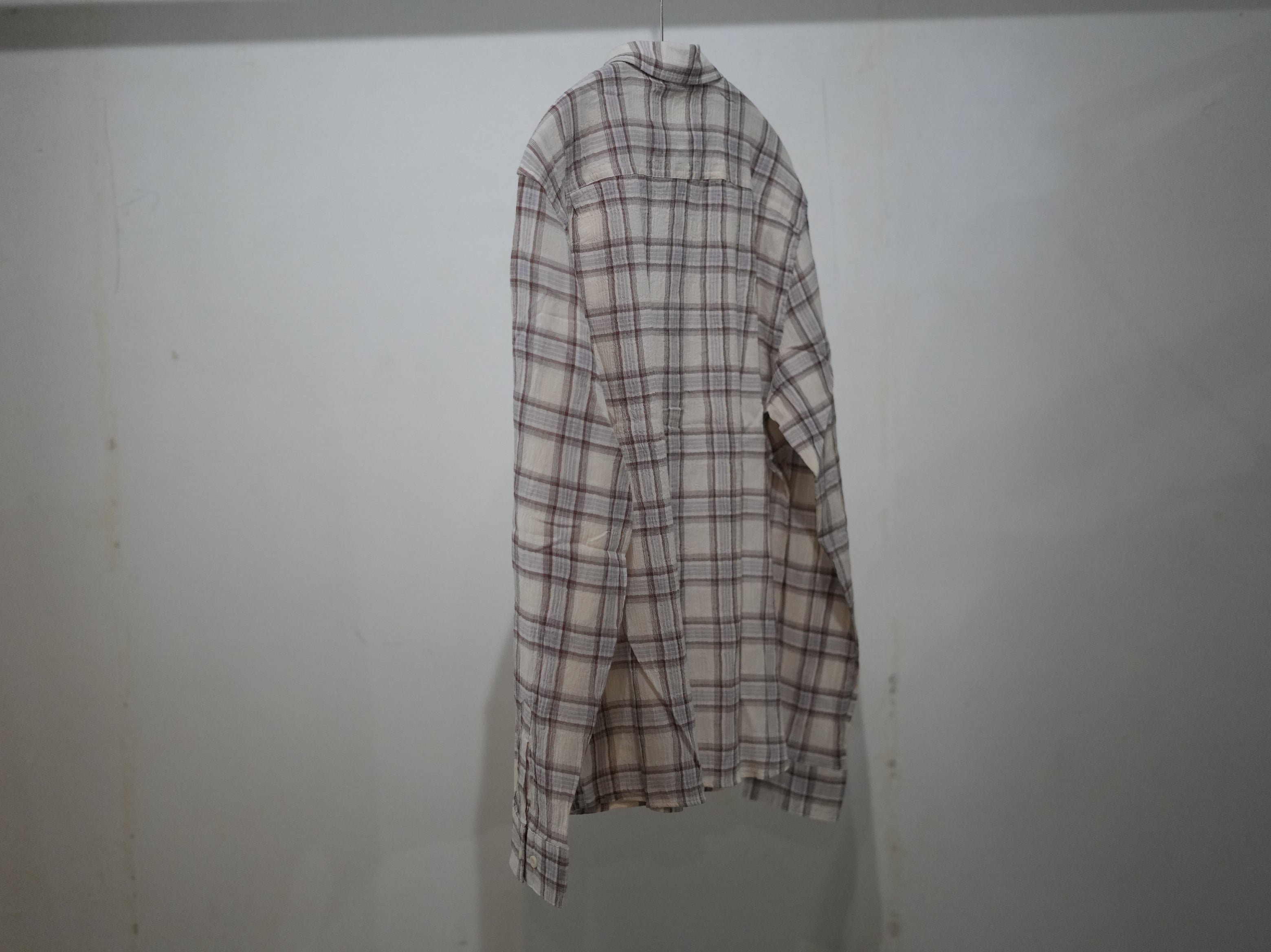 Observe (オブサーブ) / Seersucker Plaid Shirt Brown Blue