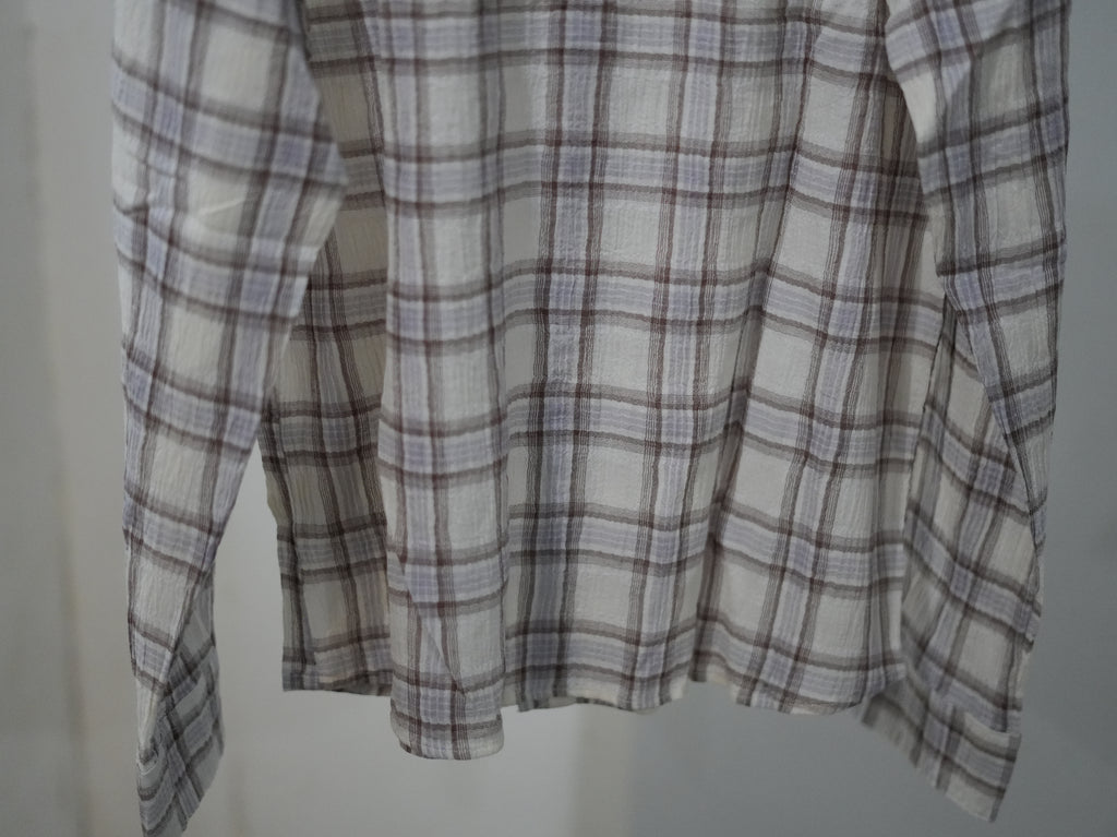 Observe (オブサーブ) / Seersucker Plaid Shirt Brown Blue