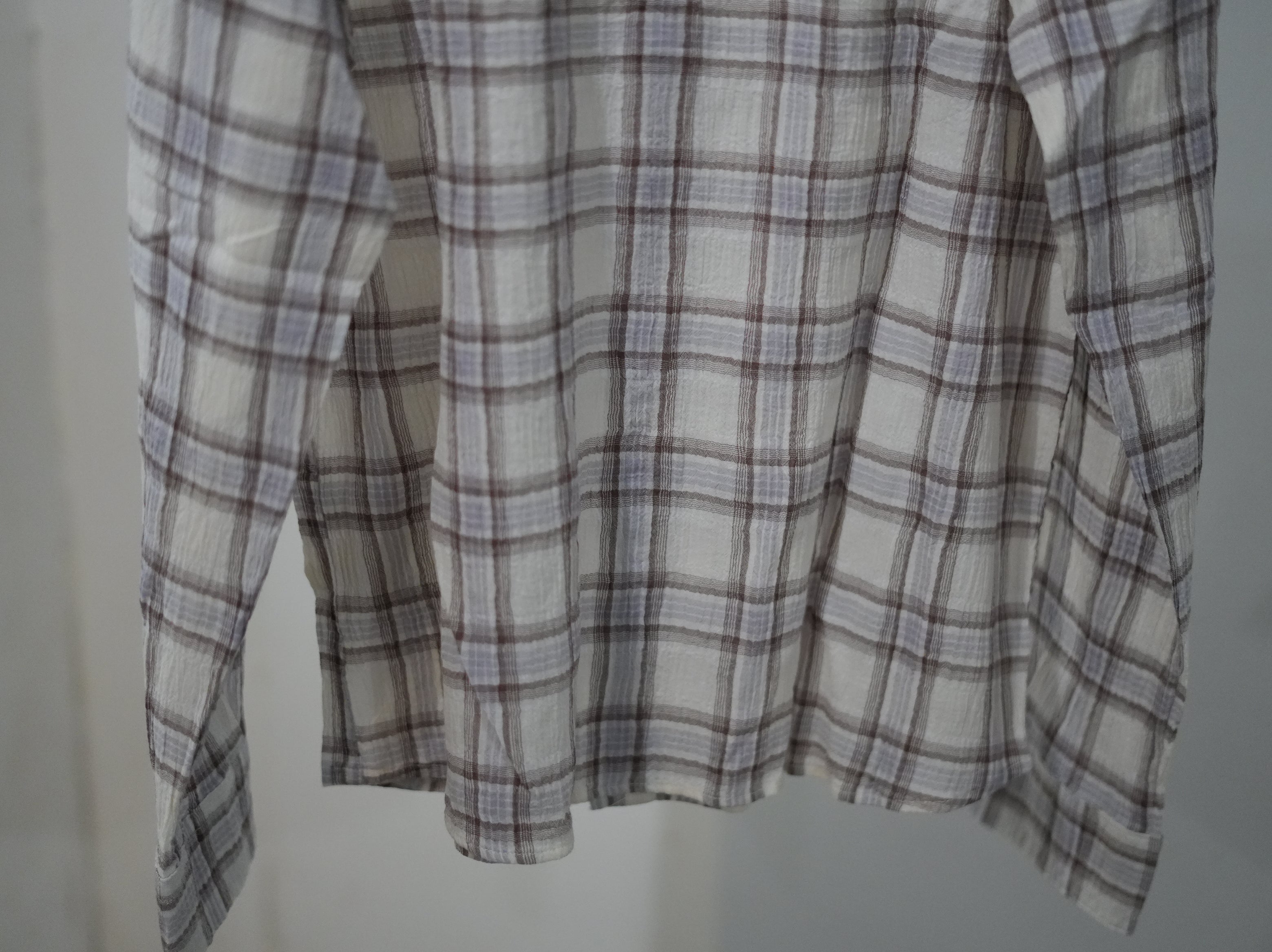 Observe (オブサーブ) / Seersucker Plaid Shirt Brown Blue