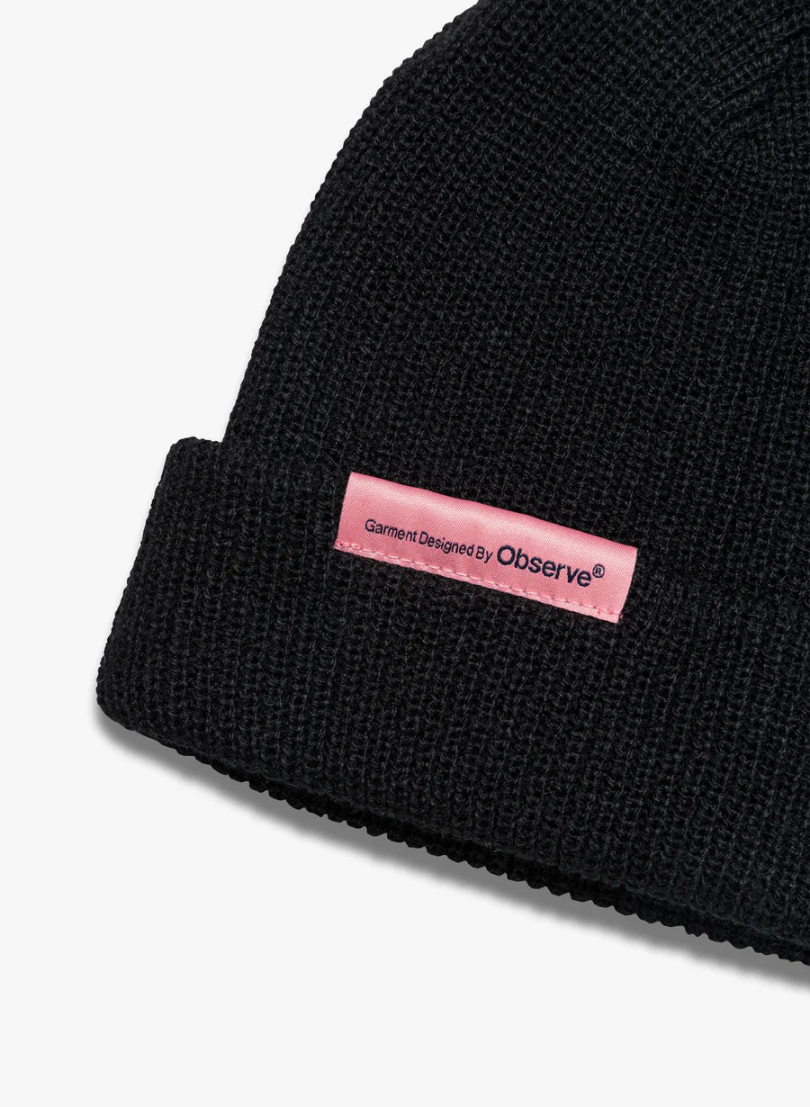 Observe (オブサーブ) / Ribbed knit Label Beanie