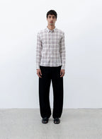 Observe (オブサーブ) / Seersucker Plaid Shirt Brown Blue