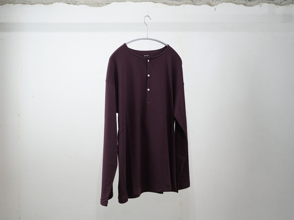 BISOWN ( ビソウン ) / Co Ca HENRY NECK CUT&SEWN PURPLE BROWN