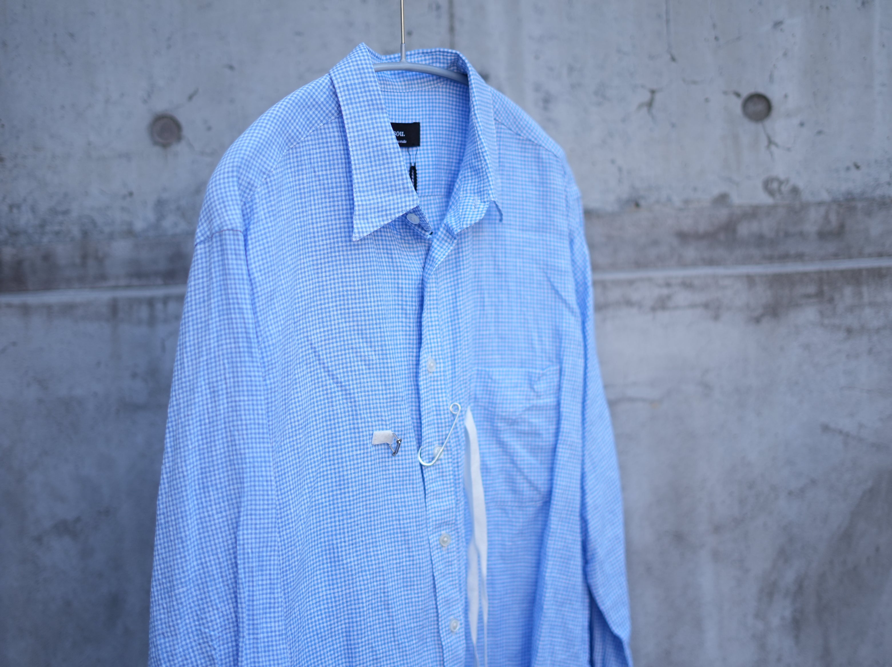 ensou. (エンソウ) / Ribbon Shirts b pale blue Gingham – about-fukuoka