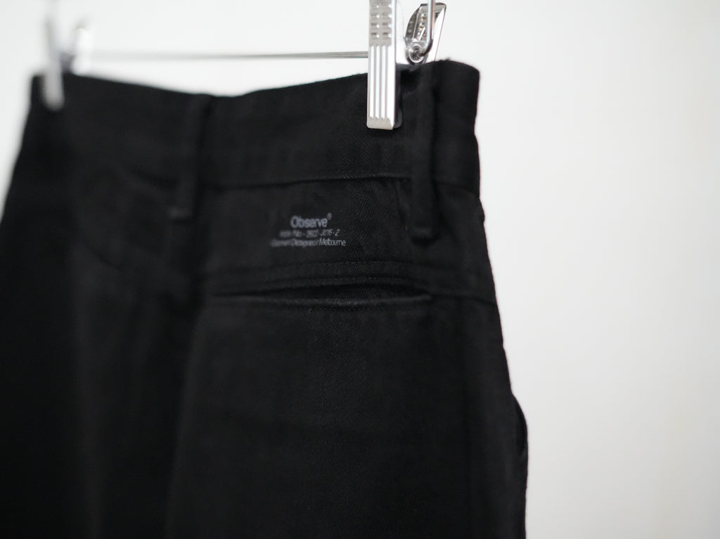 Observe (オブサーブ) / Twisted cambia denim pants Black
