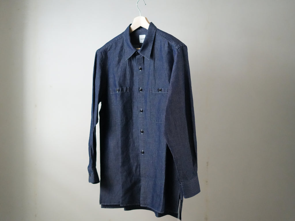 BISOWN (ビソウン) / COTTON LINEN CAMBRAY SHIRTS Dark Indigo