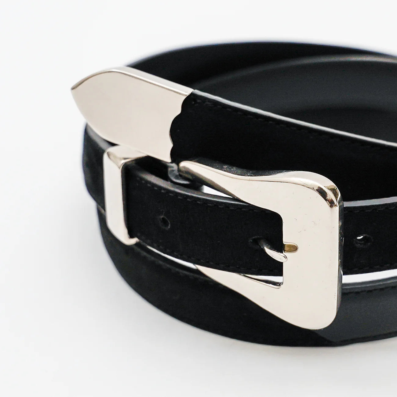 ITTI (イッチ) / Metal by The Letters SLIM WESTERN BELT STNB BLACK
