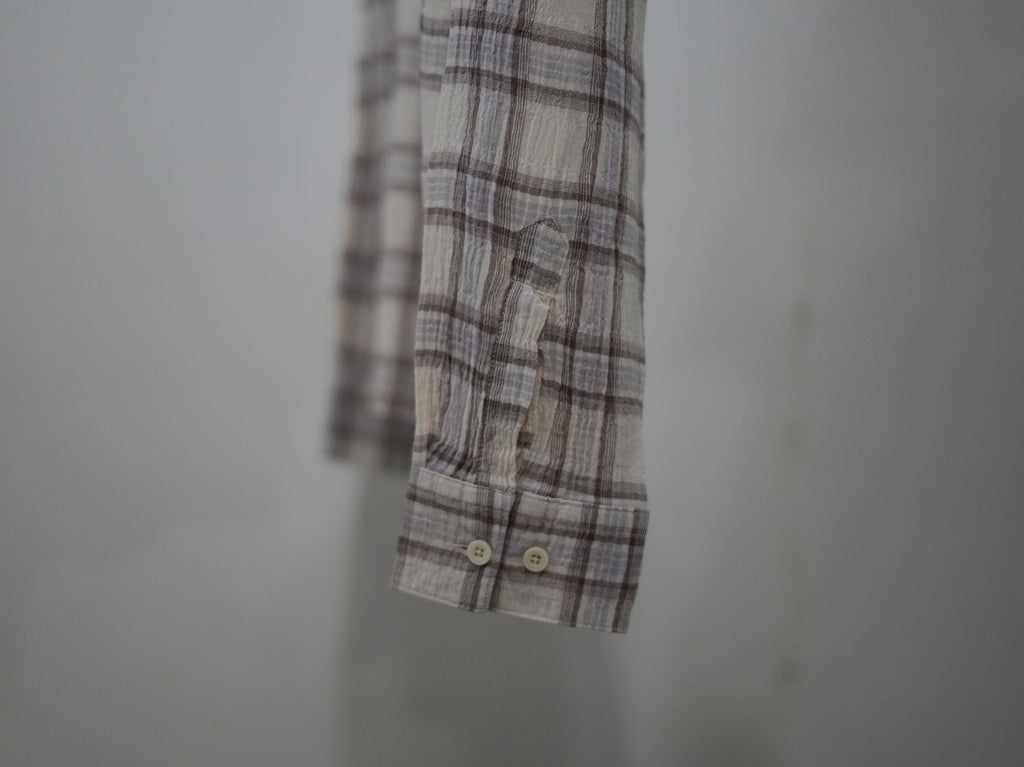 Observe (オブサーブ) / Seersucker Plaid Shirt Brown Blue