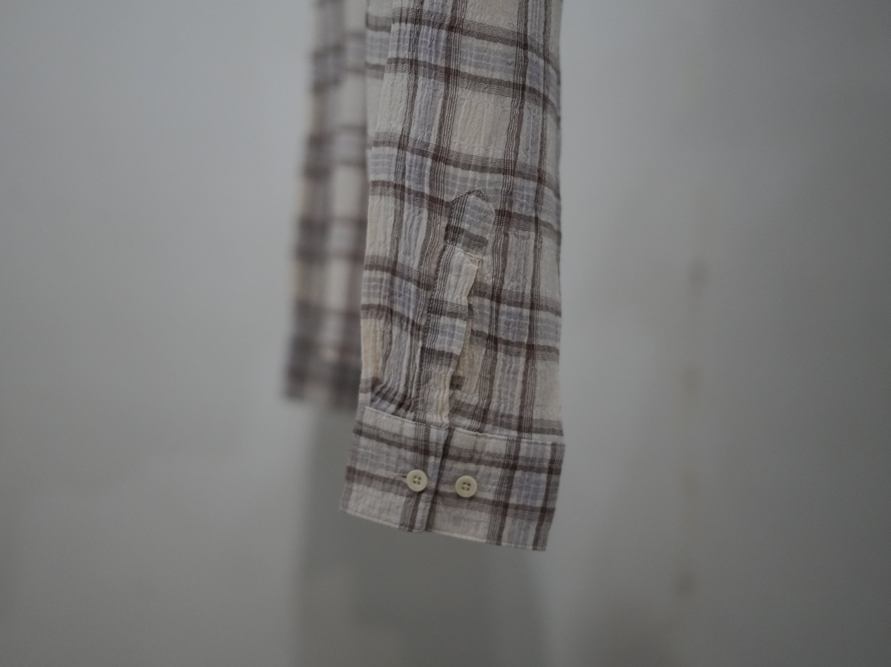 Observe (オブサーブ) / Seersucker Plaid Shirt Brown Blue