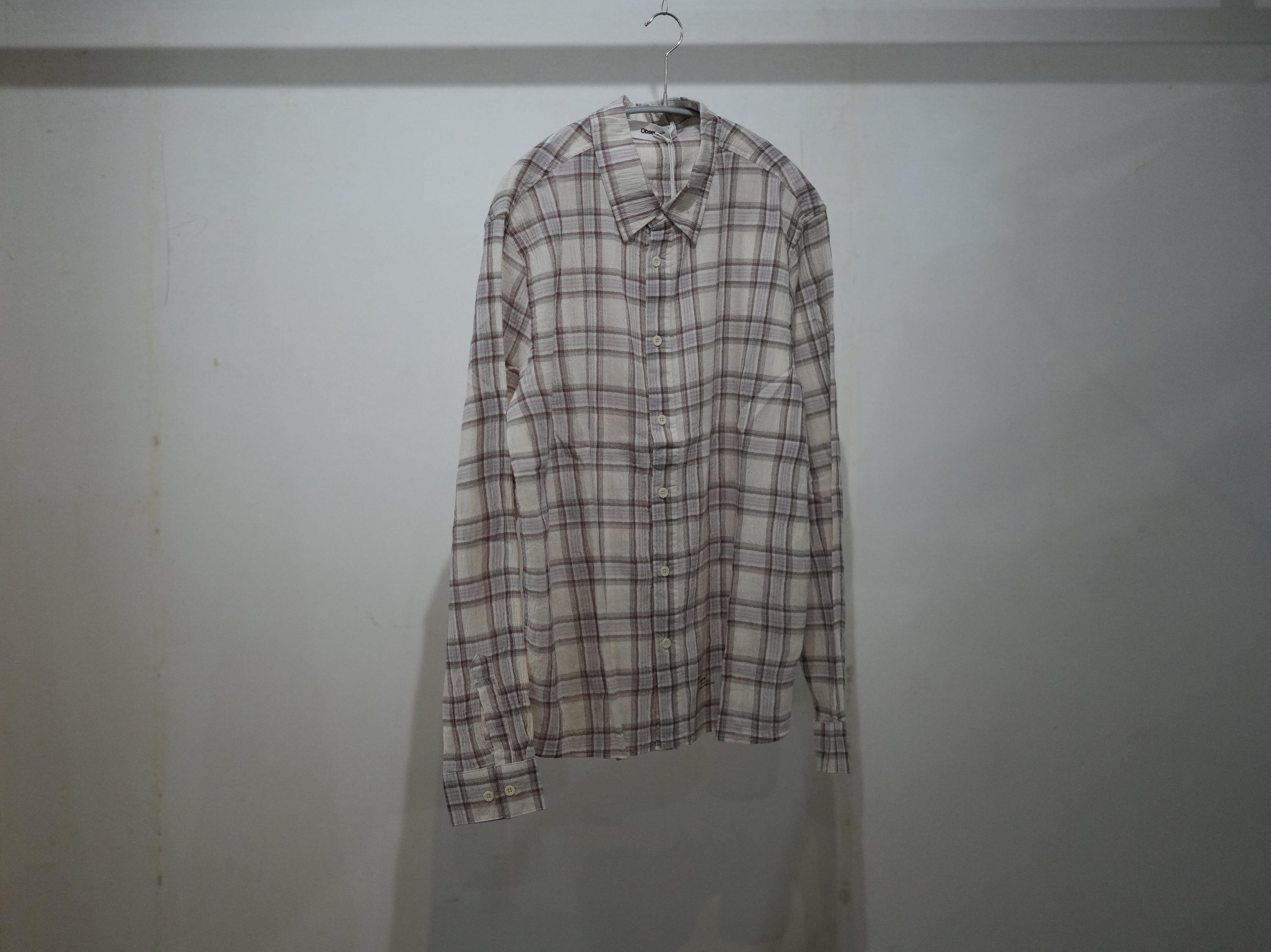 Observe (オブサーブ) / Seersucker Plaid Shirt Brown Blue