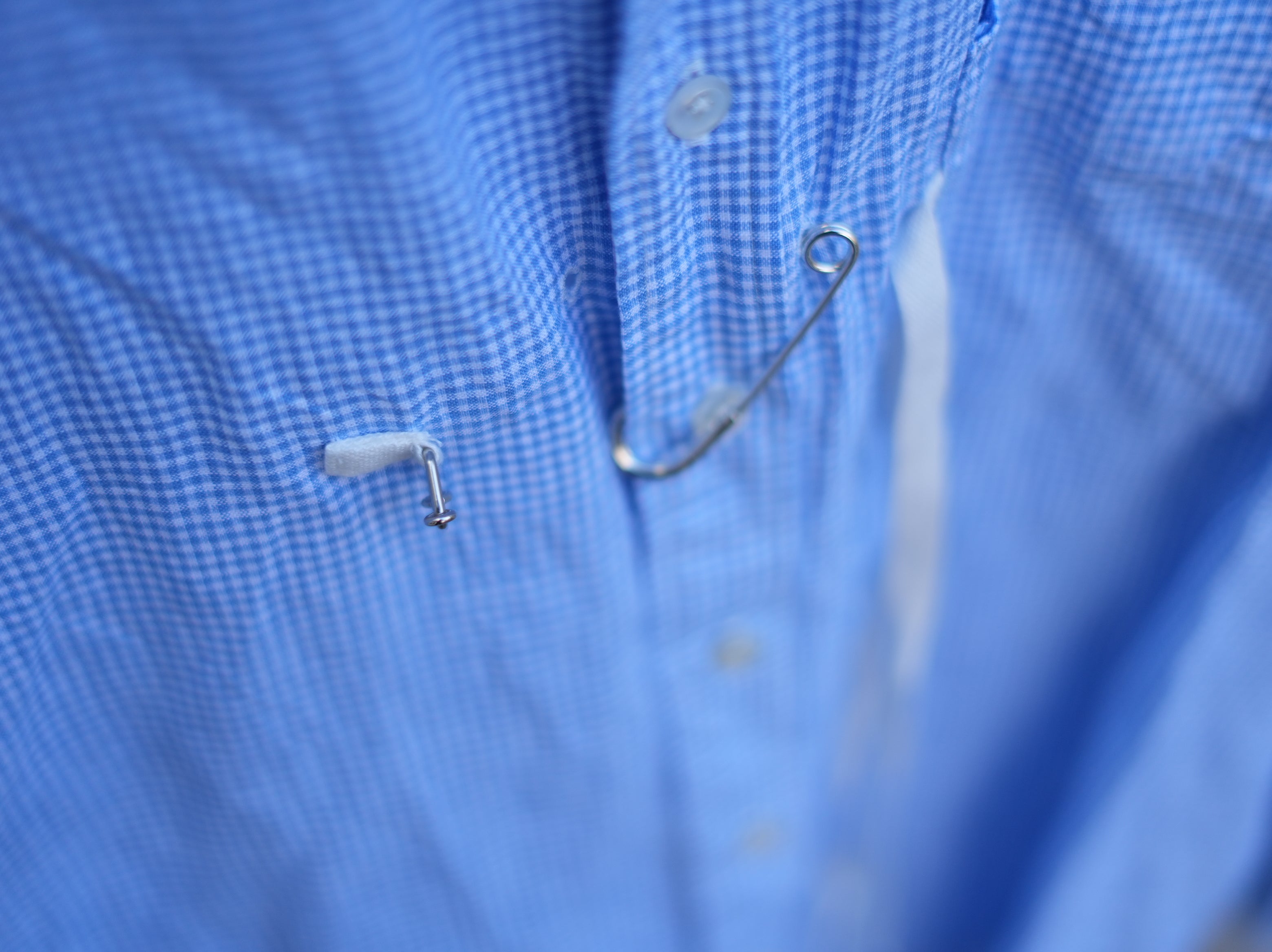 ensou. (エンソウ) / Ribbon Shirts b pale blue Gingham リボンシャツ