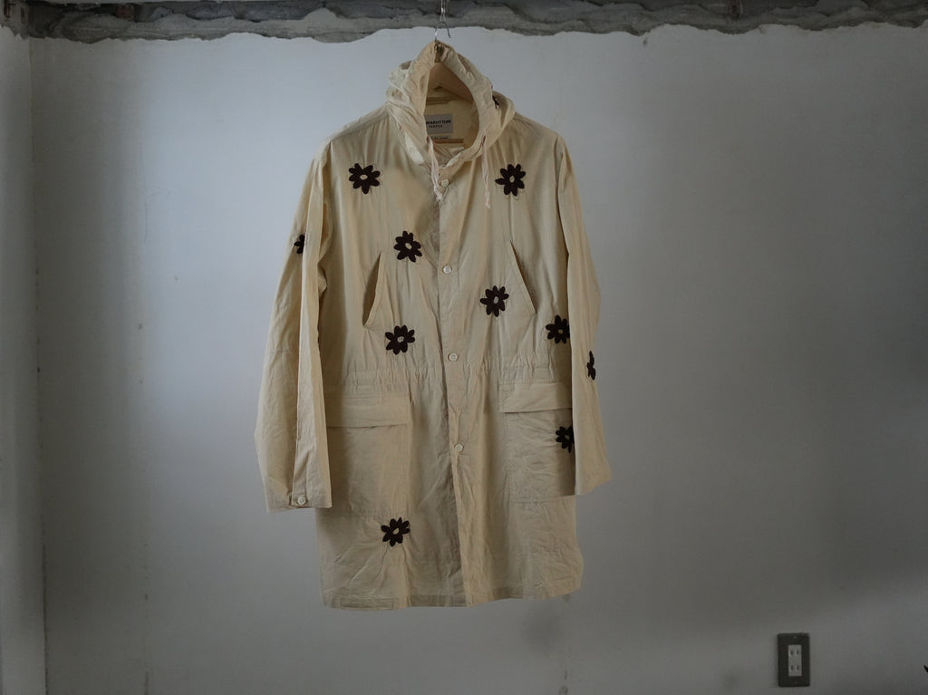 NOMA RHYTHM TEXTILE (ノーマ) / FLOWER EMBROIDERY HOODED COAT Beige