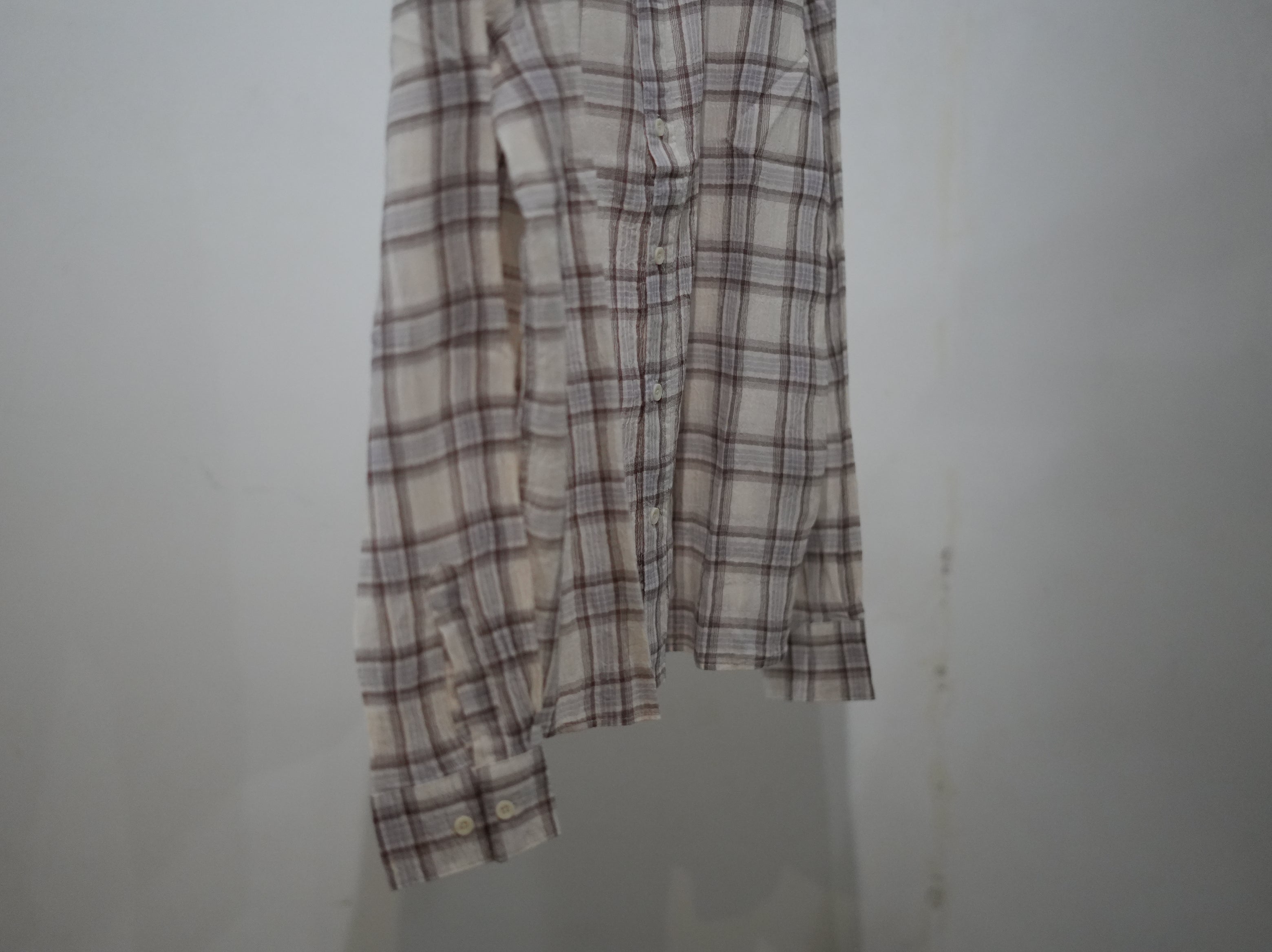 Observe (オブサーブ) / Seersucker Plaid Shirt Brown Blue