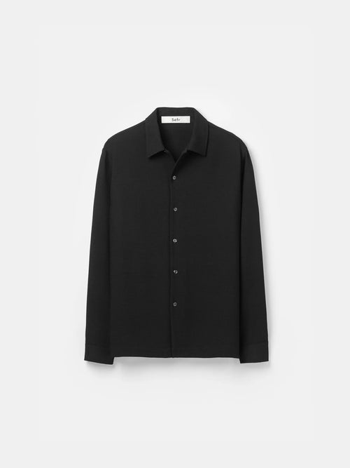Séfr (セファー) / SENSE Shirt Black Crepe｜about 福岡 – about-fukuoka