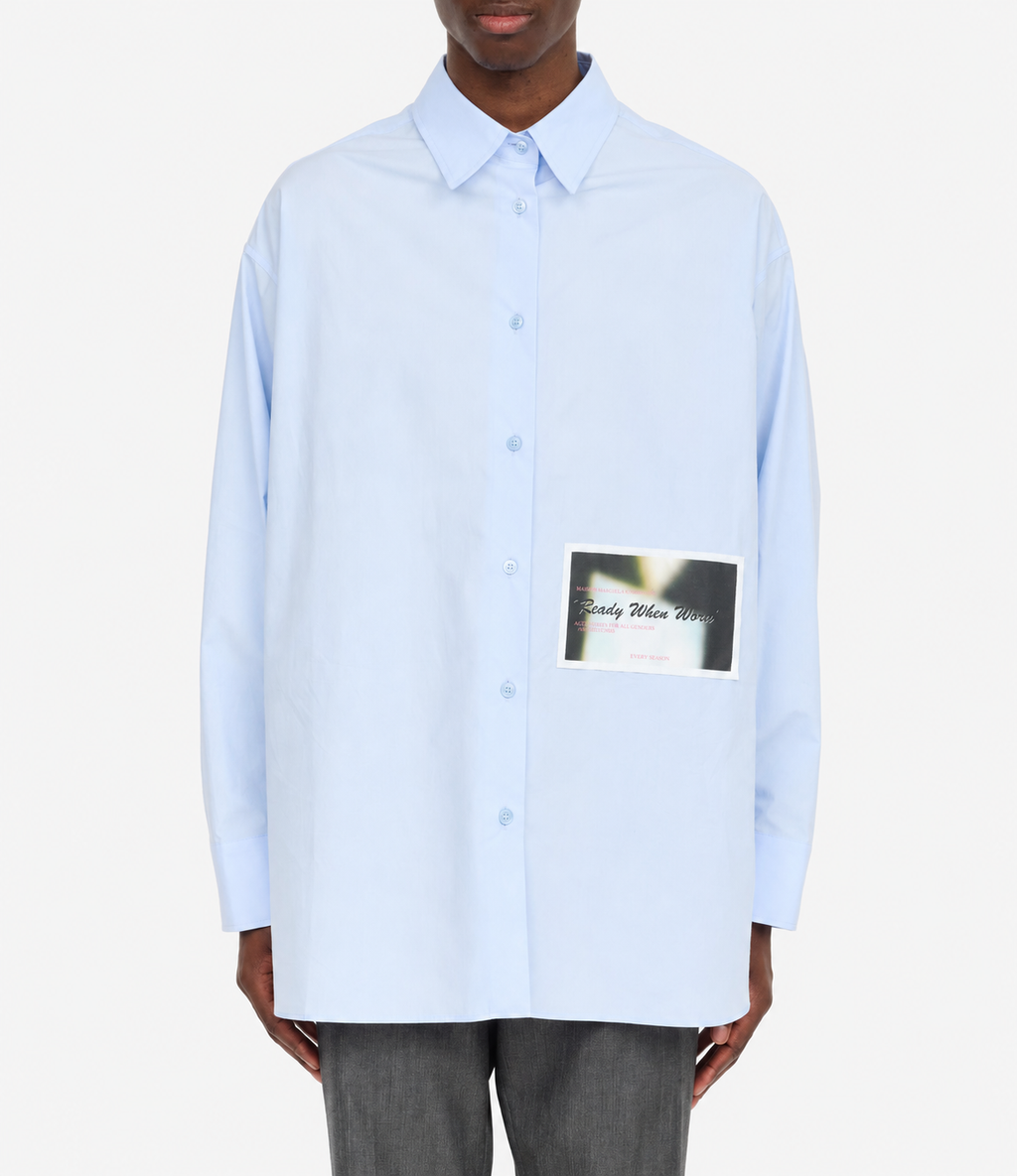 MM6 Maison Margiela ( エムエムシックス ) / Cotton poplin shirt with patched Light Blue