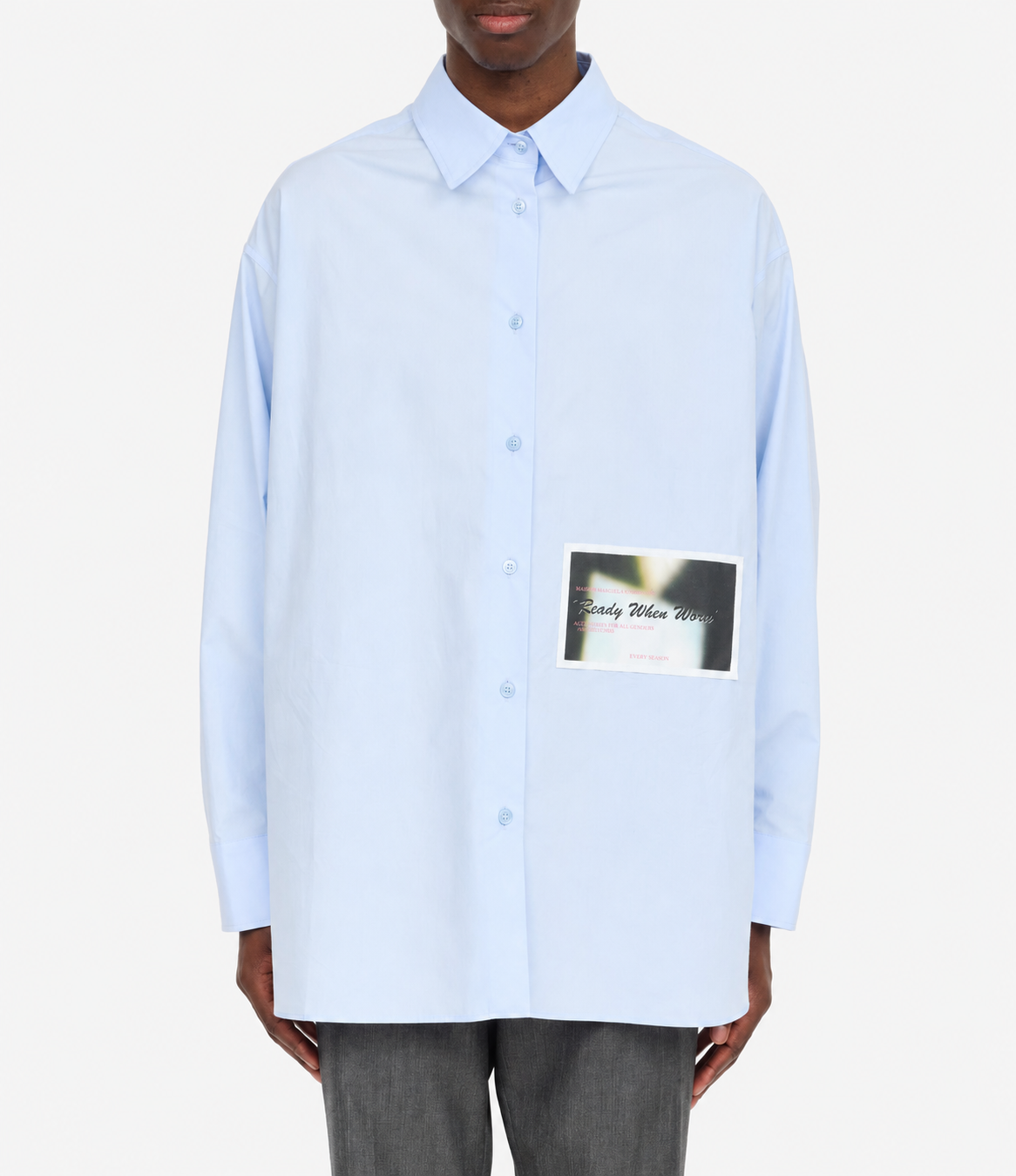 MM6 Maison Margiela ( エムエムシックス ) / Cotton poplin shirt with patched Light Blue