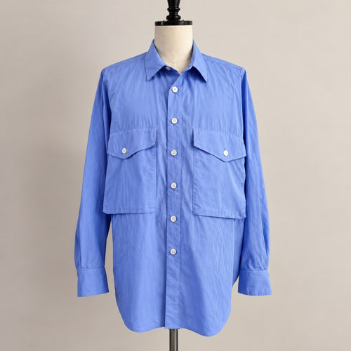 ensou. Big Raglan-sleeve shirts Blue