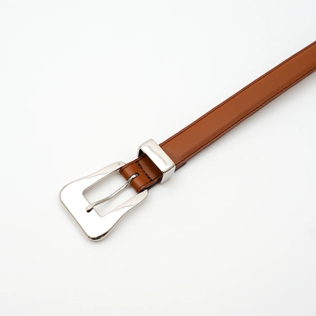 ITTI (イッチ) / Metal by The Letters SLIM WESTERN BELT STNB Brown