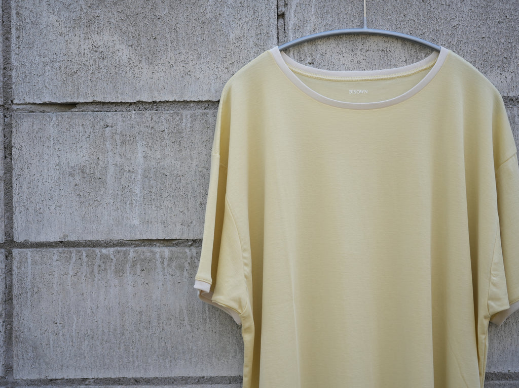 BISOWN (ビソウン) / PIMA MOKLODI RINGER TEE YELLOW × WHITE