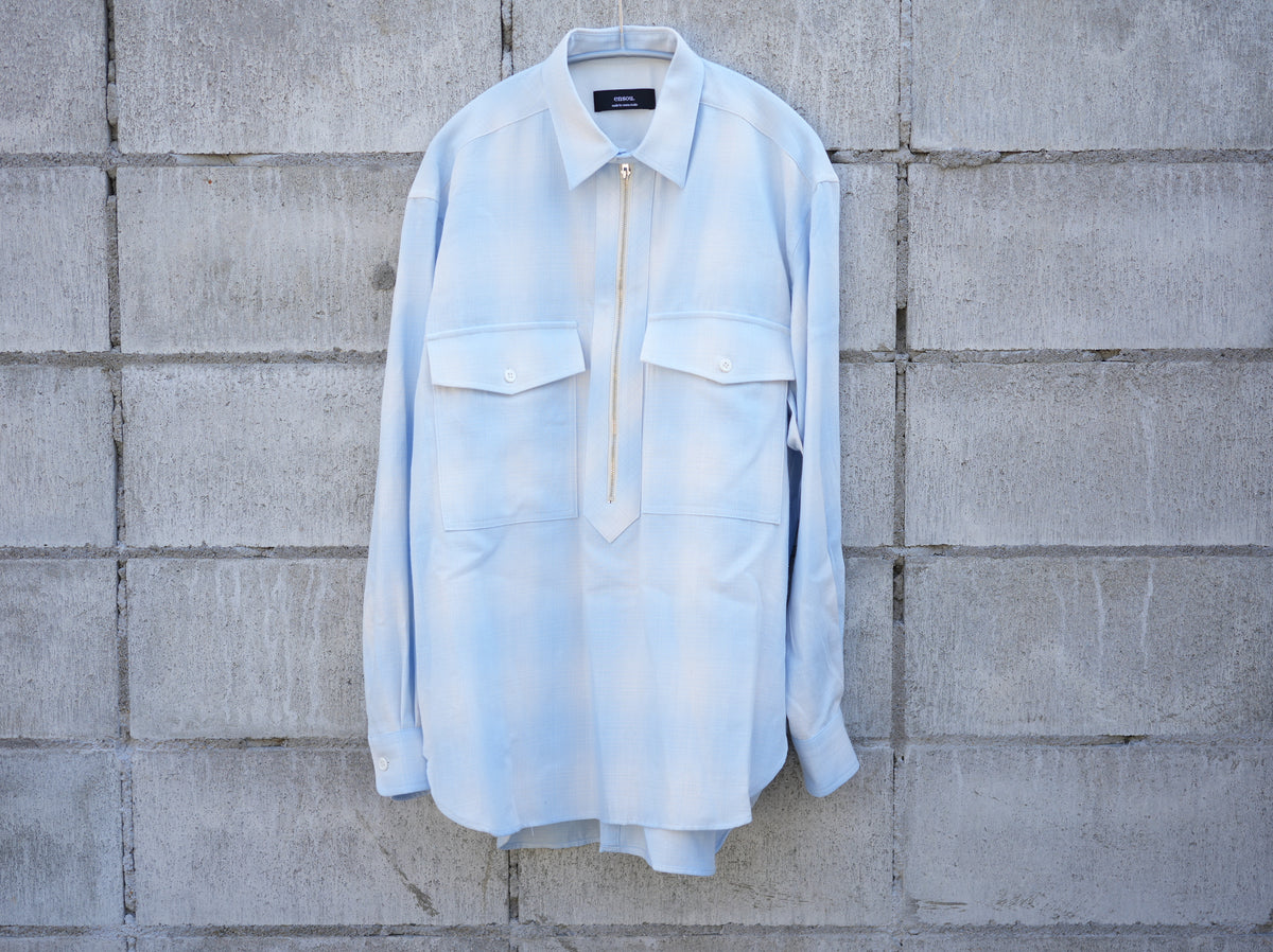 ensou. ( エンソウ ) / Half-zip shirts Sonic Blue