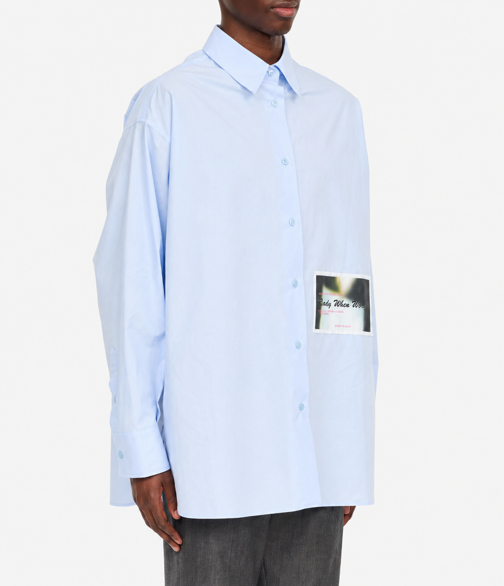 MM6 Maison Margiela ( エムエムシックス ) / Cotton poplin shirt with patched Light Blue