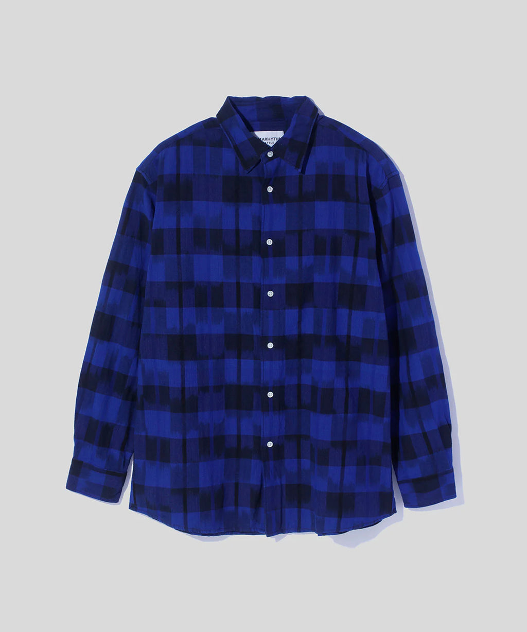 NOMA RHYTHM TEXTILE (ノーマリズムテキスタイル) / IKAT CHECK REGULAR COLLAR SHIRT